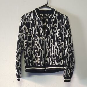 Etam Black and White Letter Print Jacket, Size 38